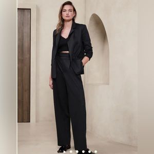 New! HIGH-RISE LINEN-COTTON PANT